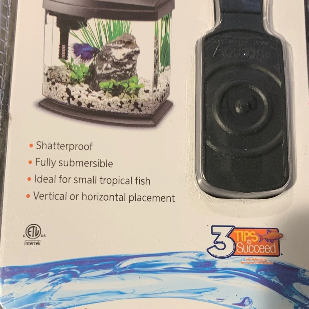 #541 NIB “Aqueon” Black Aquatic Flat Heater 5W
